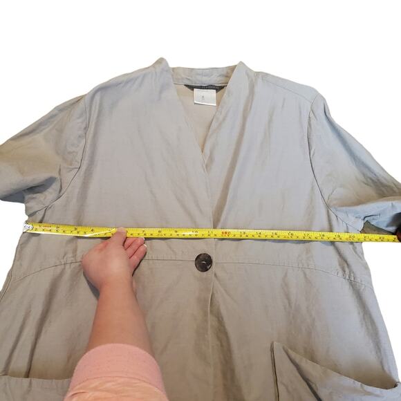 ELEMENTE CLEMENTE TAN JACKET BLAZER LINEN COTTON BLEND SIZE 1 / SMALL - Picture 12 of 13